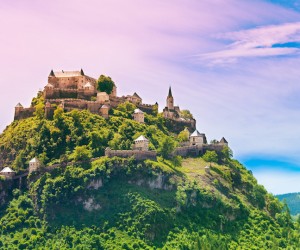 View of Hochosterwitz Castle with its long walls and many towers