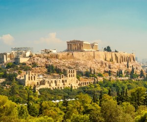View of the ancient Acropolis and Parthenon in Athens