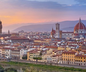 View of Florence and the Duomo across the Arno River