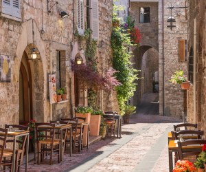Typical Italian restaurant in a historic district