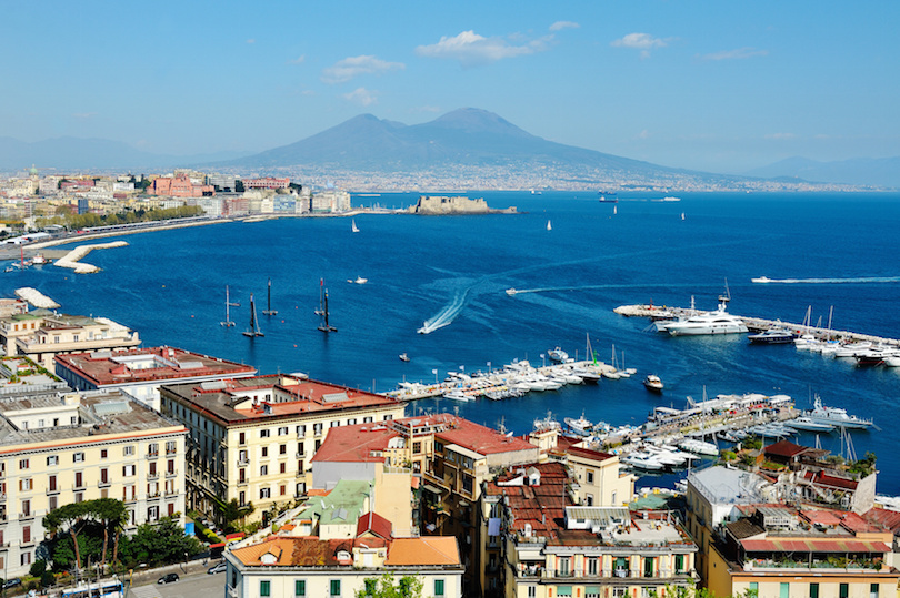 Naples panoramic view with Vesuvius