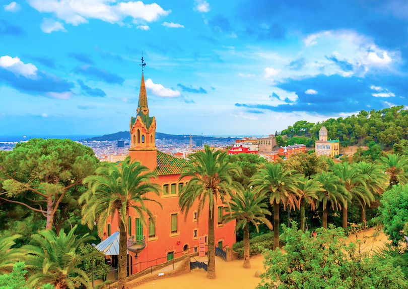 the house of Gaudi at the park Guell in Barcelona