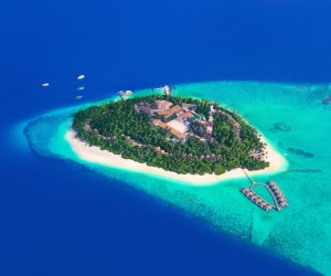 One of the many coral islands in the Maldives