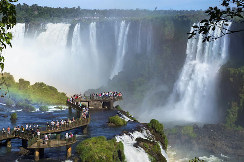 Tourists at Iguazu Falls